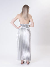 Black striped sarong skirt