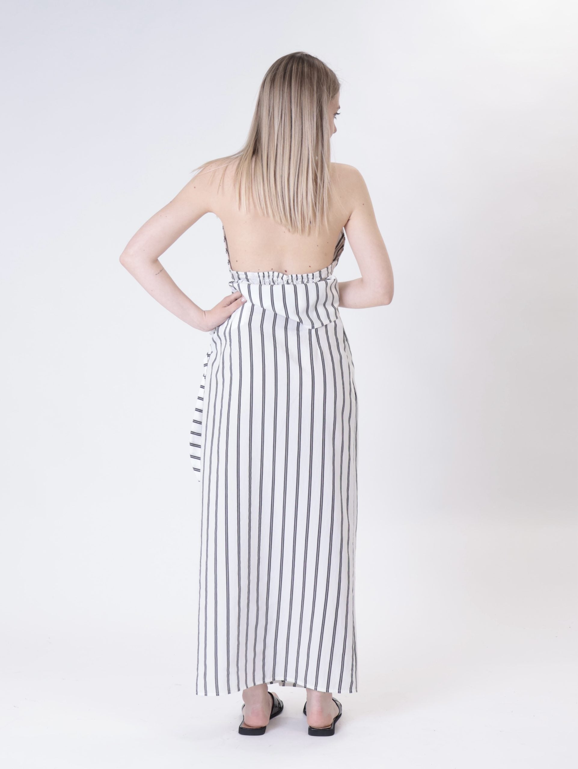 Black striped sarong skirt