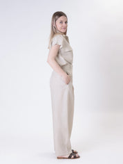 Domi Sleeveless Shirt 100% Linen Beige