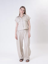 Domi Sleeveless Shirt 100% Linen Beige