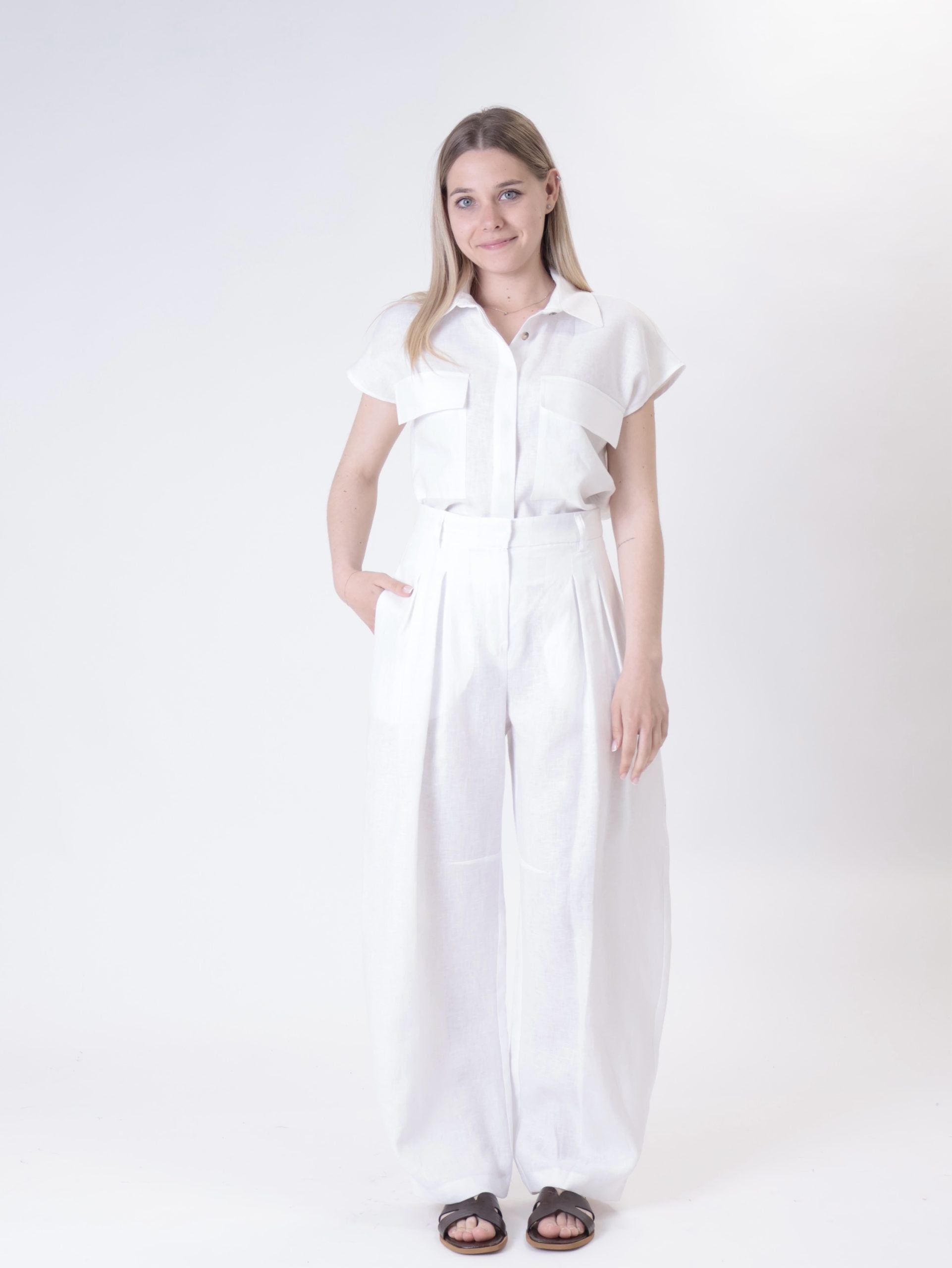 Pantalone Domi 100% lino burro