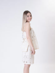 Top macrame beige