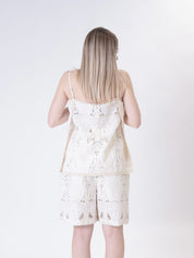 Top macrame beige