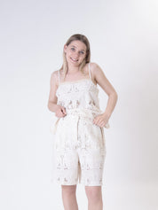 Macrame beige shorts