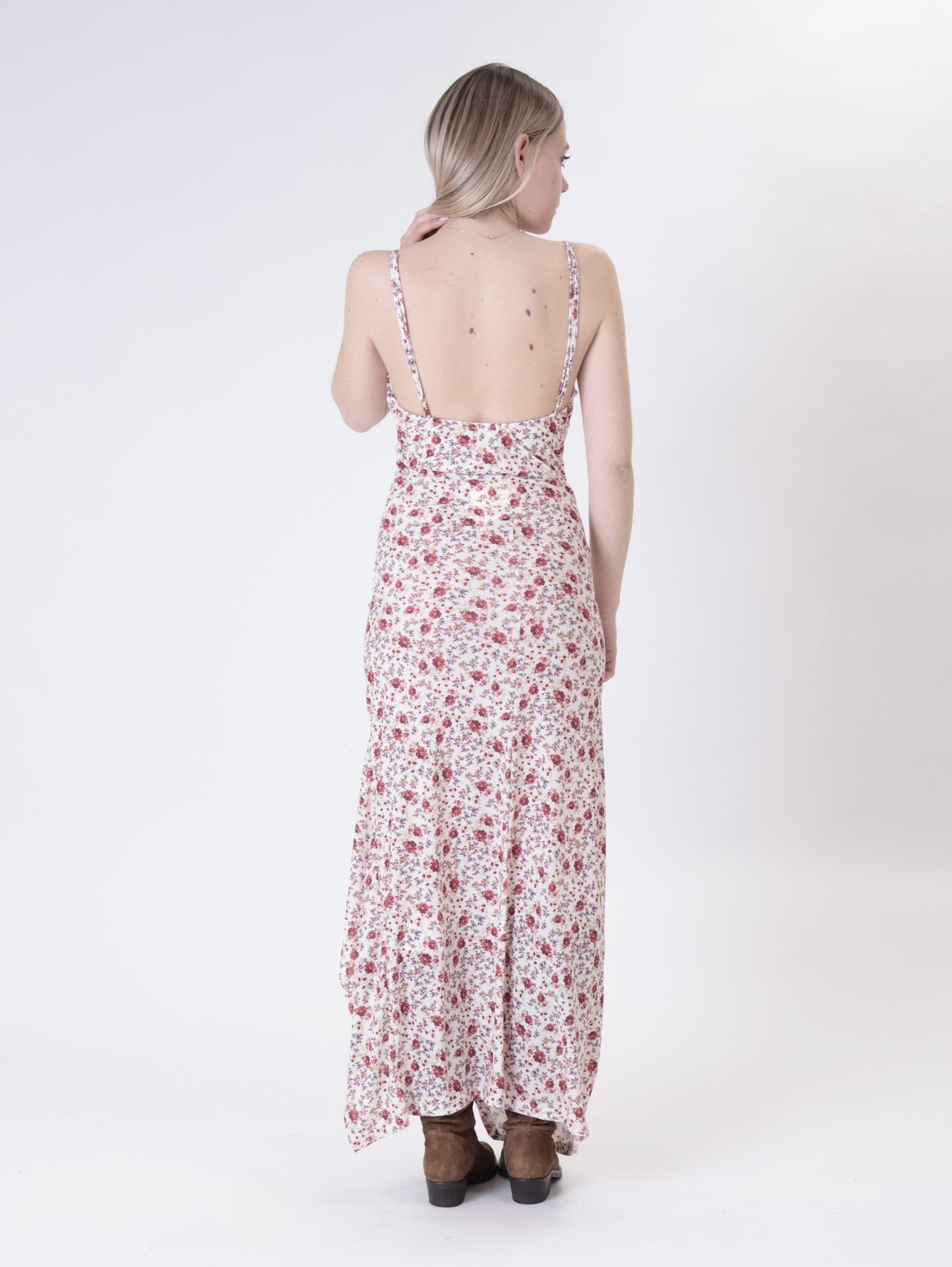 Abito fiori spalline  burro