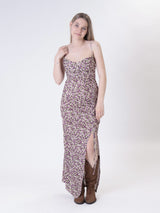 Abito fiori spalline  moro