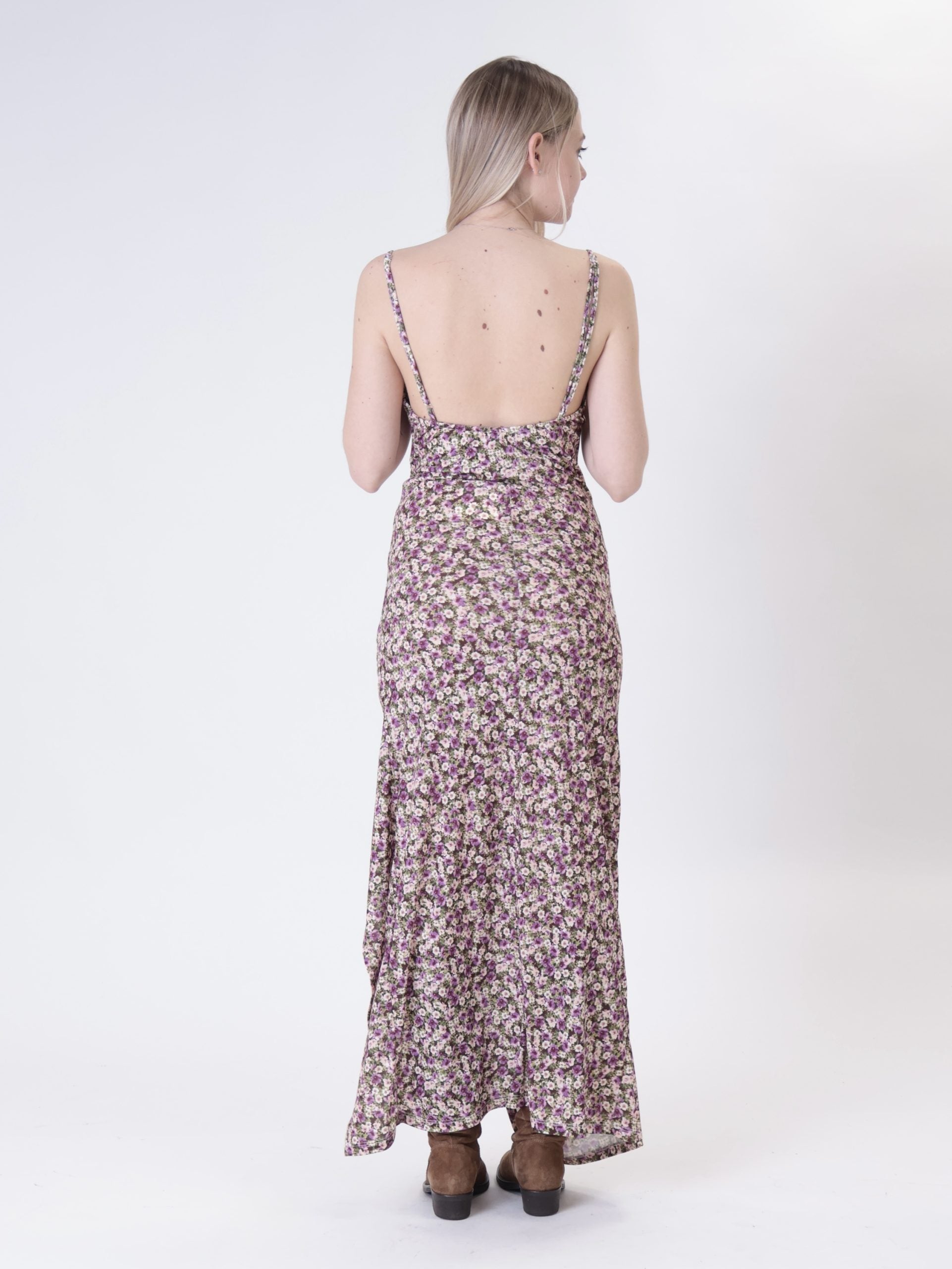 Abito fiori spalline  moro