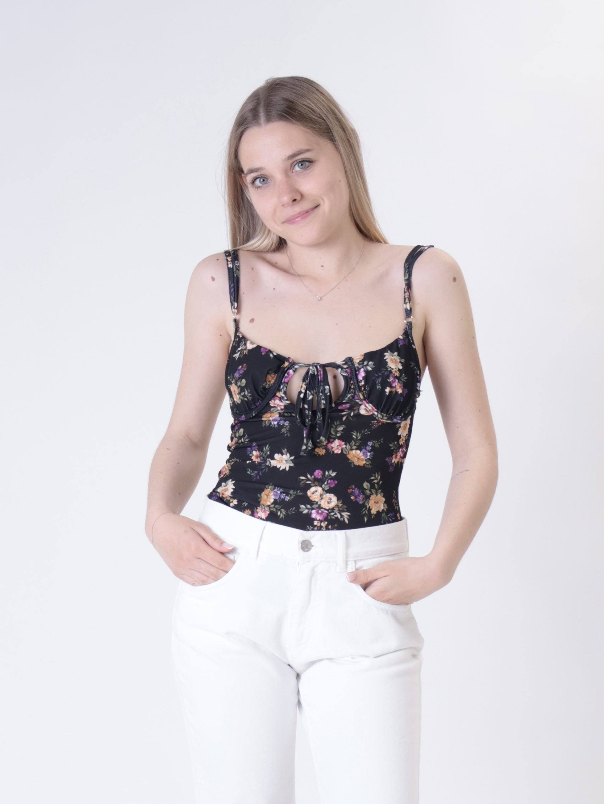 Body fiori nero