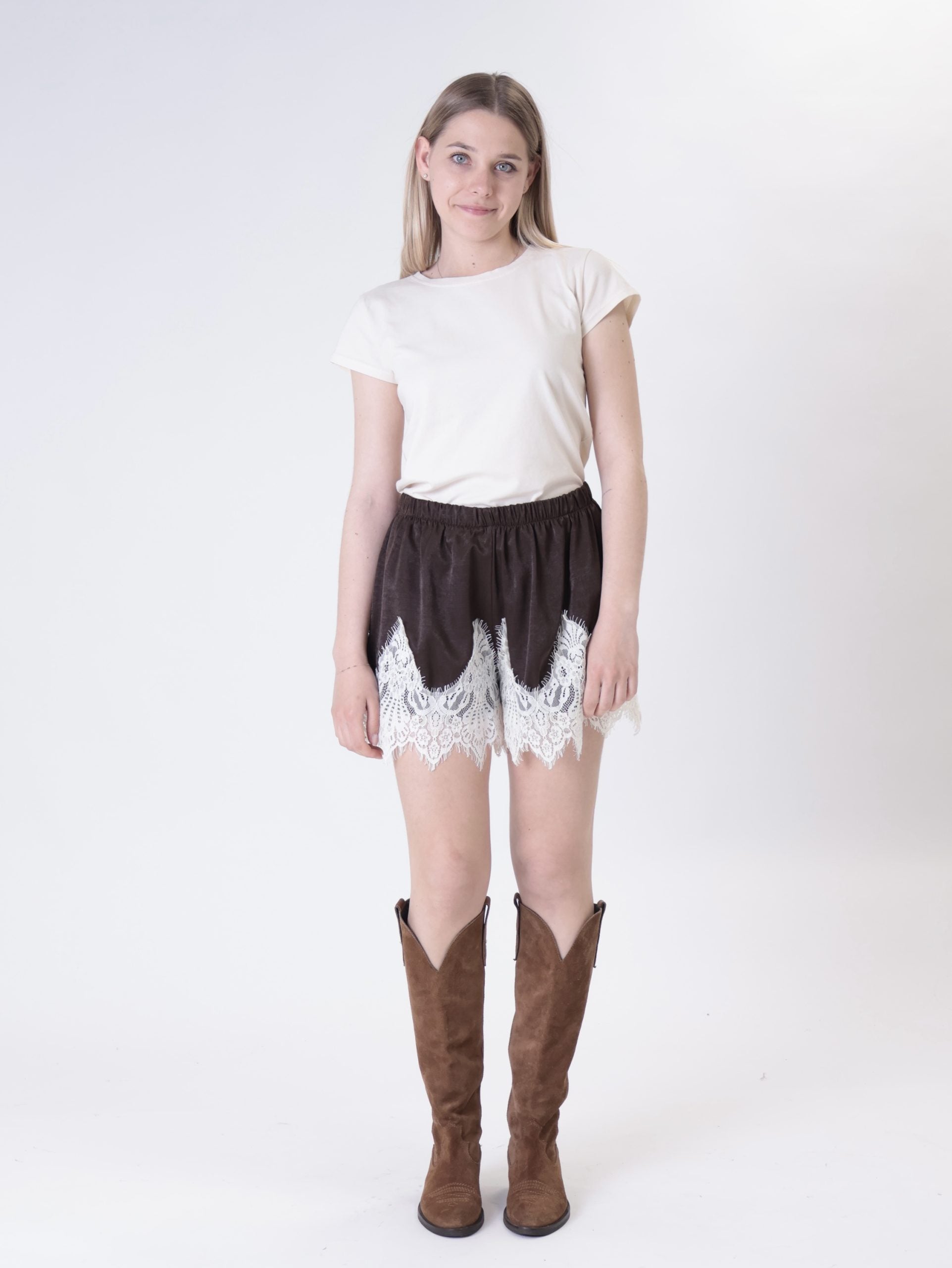 Dark brown lingerie shorts