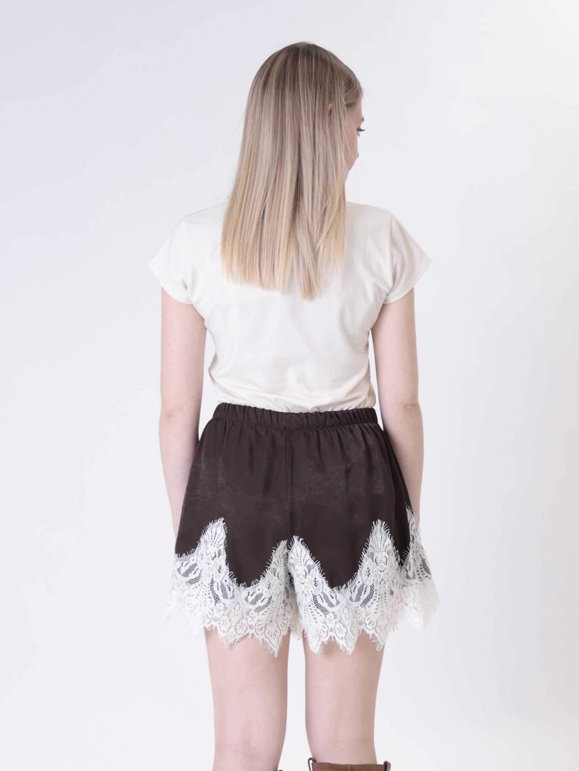 Dark brown lingerie shorts