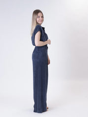 Cupro trousers in blue
