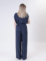 Cupro trousers in blue