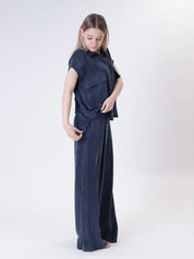 Gilet cupro blu