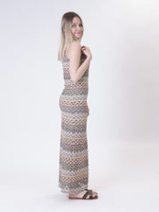 Abito traforato multicolor zig zag