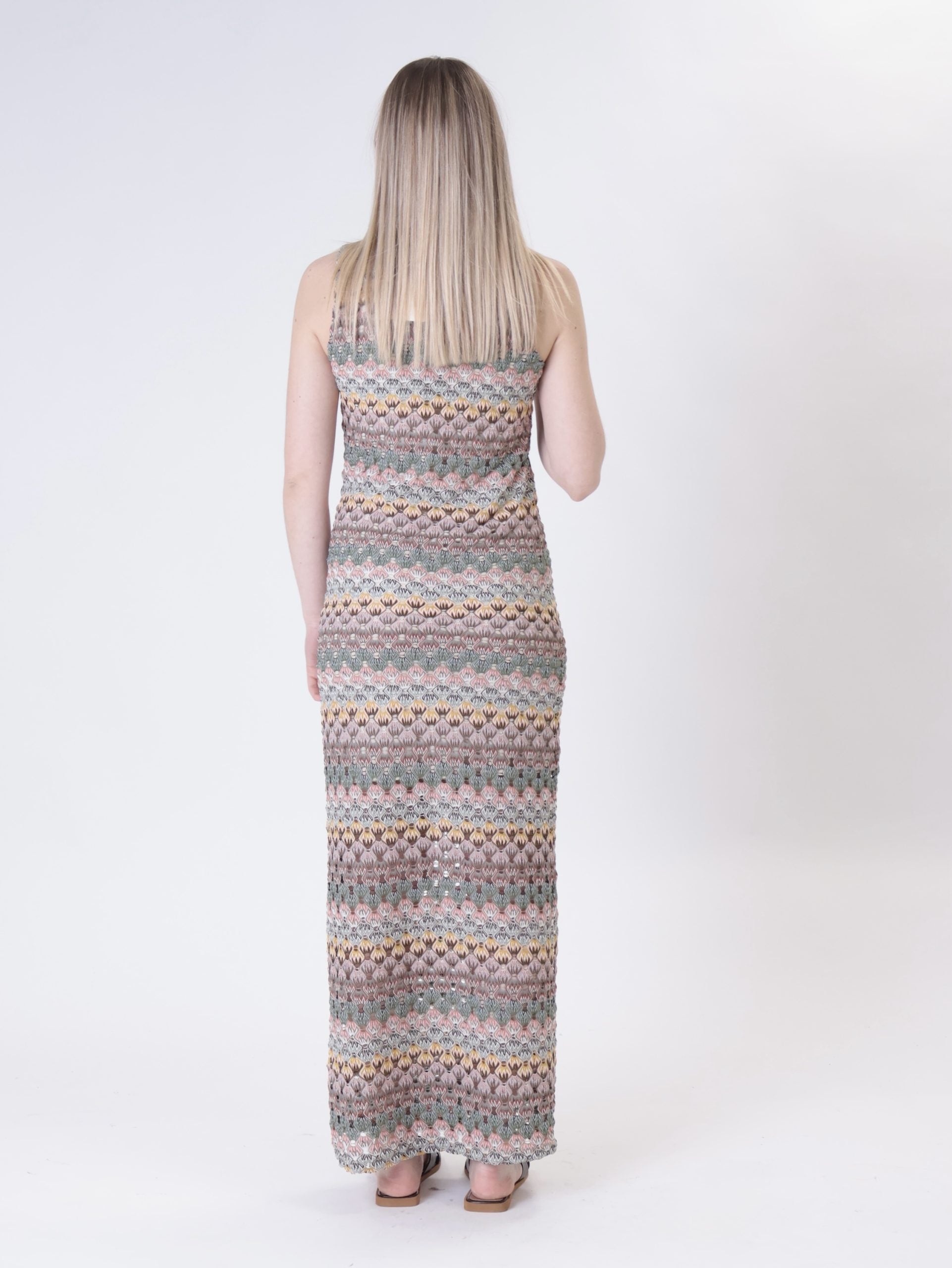 Abito traforato multicolor zig zag