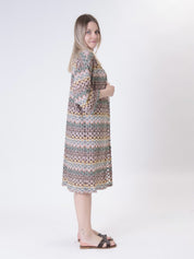 Cardigan traforato multicolor zig zag