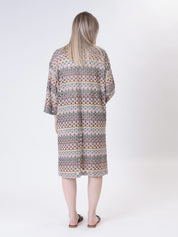 Cardigan traforato multicolor zig zag