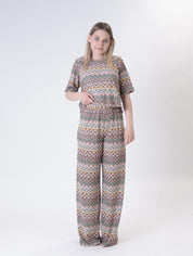 Pantalone traforato multicolor zig zag