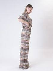 Pantalone traforato multicolor zig zag