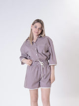 Rebi white/dark brown shorts