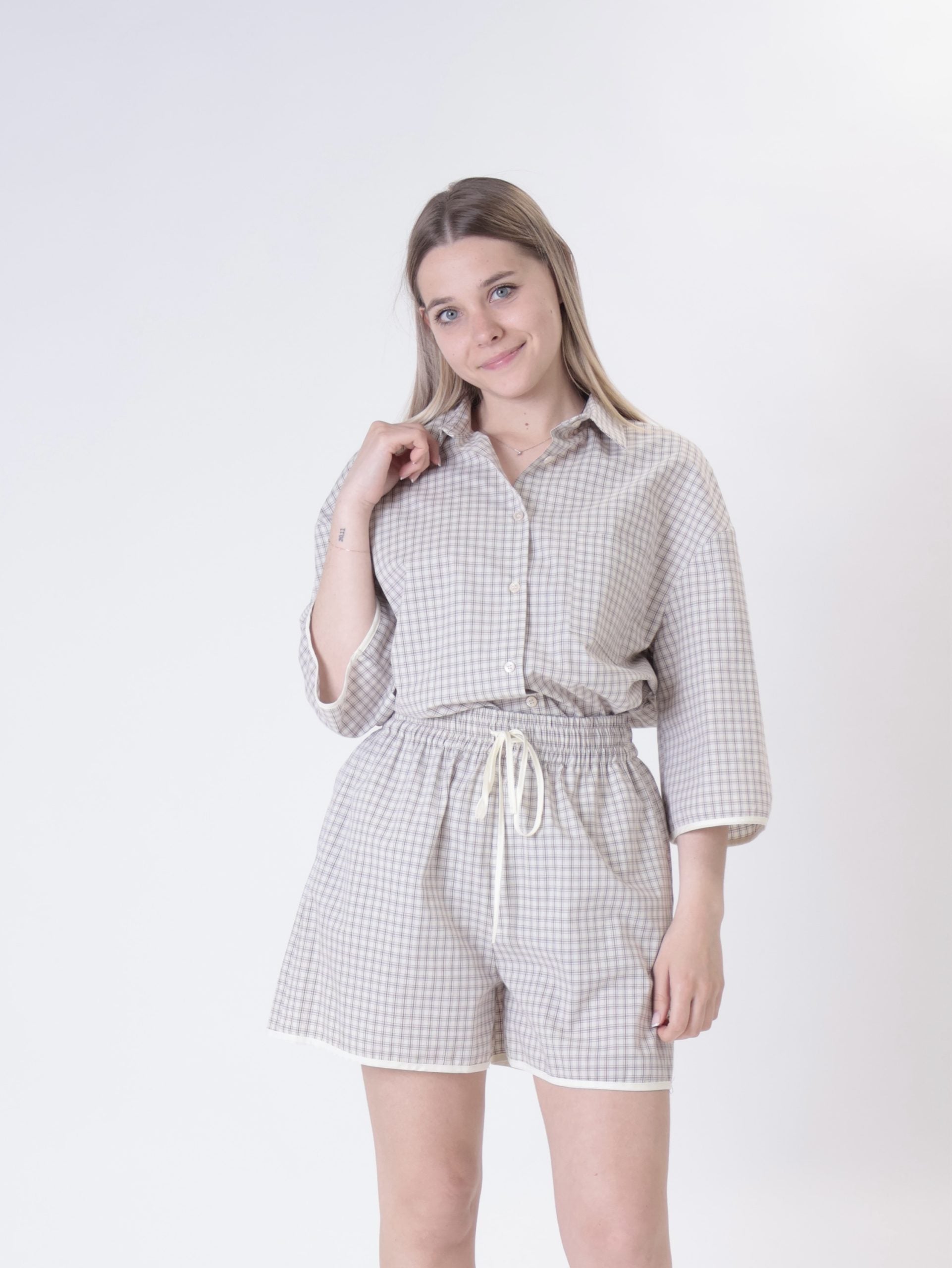 Vanilla checkered wing shirt