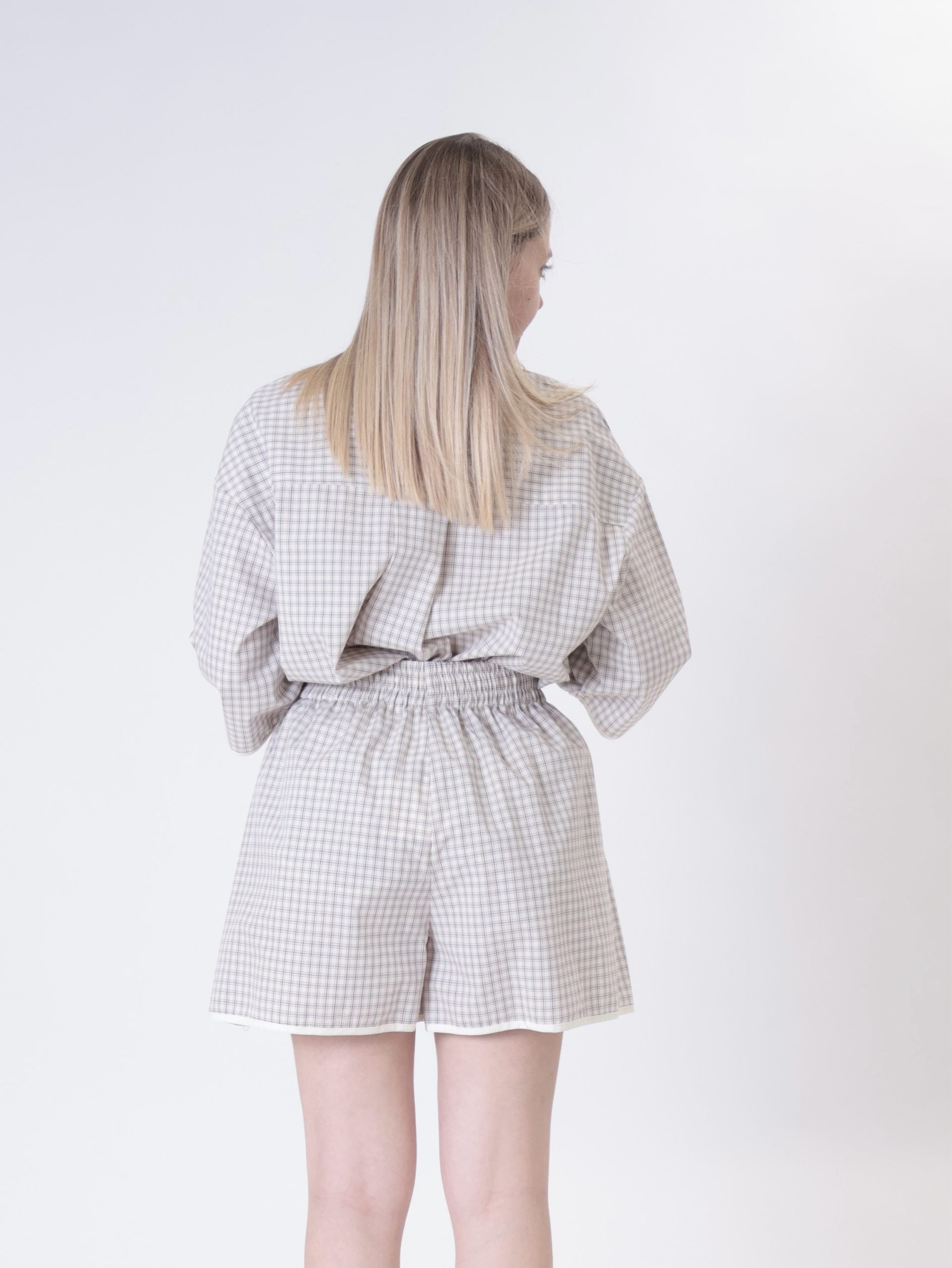 Vanilla square print shorts