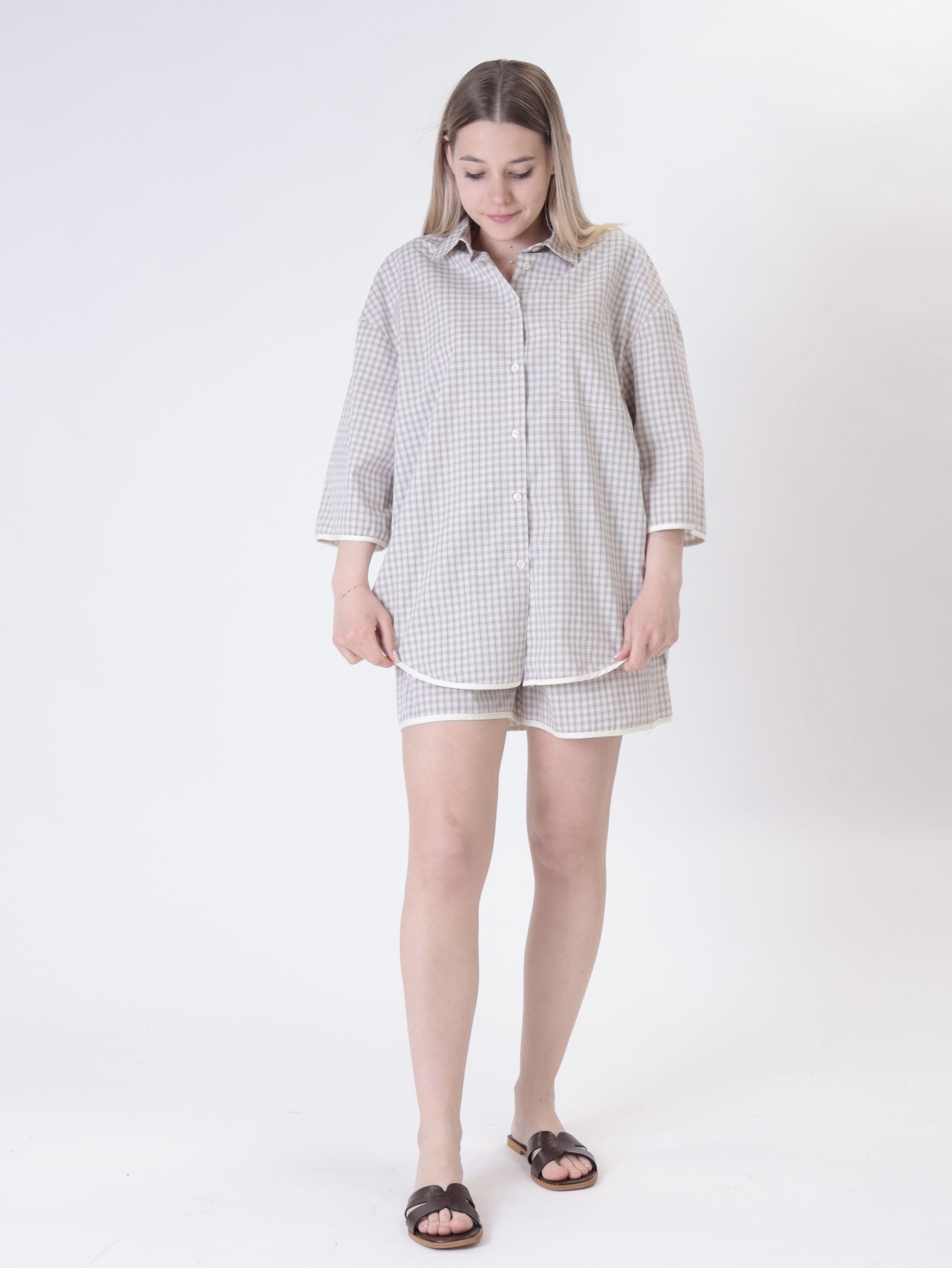 Vanilla checkered wing shirt