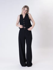 Black waistcoat + trousers set