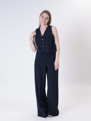 Vest + blue pants set
