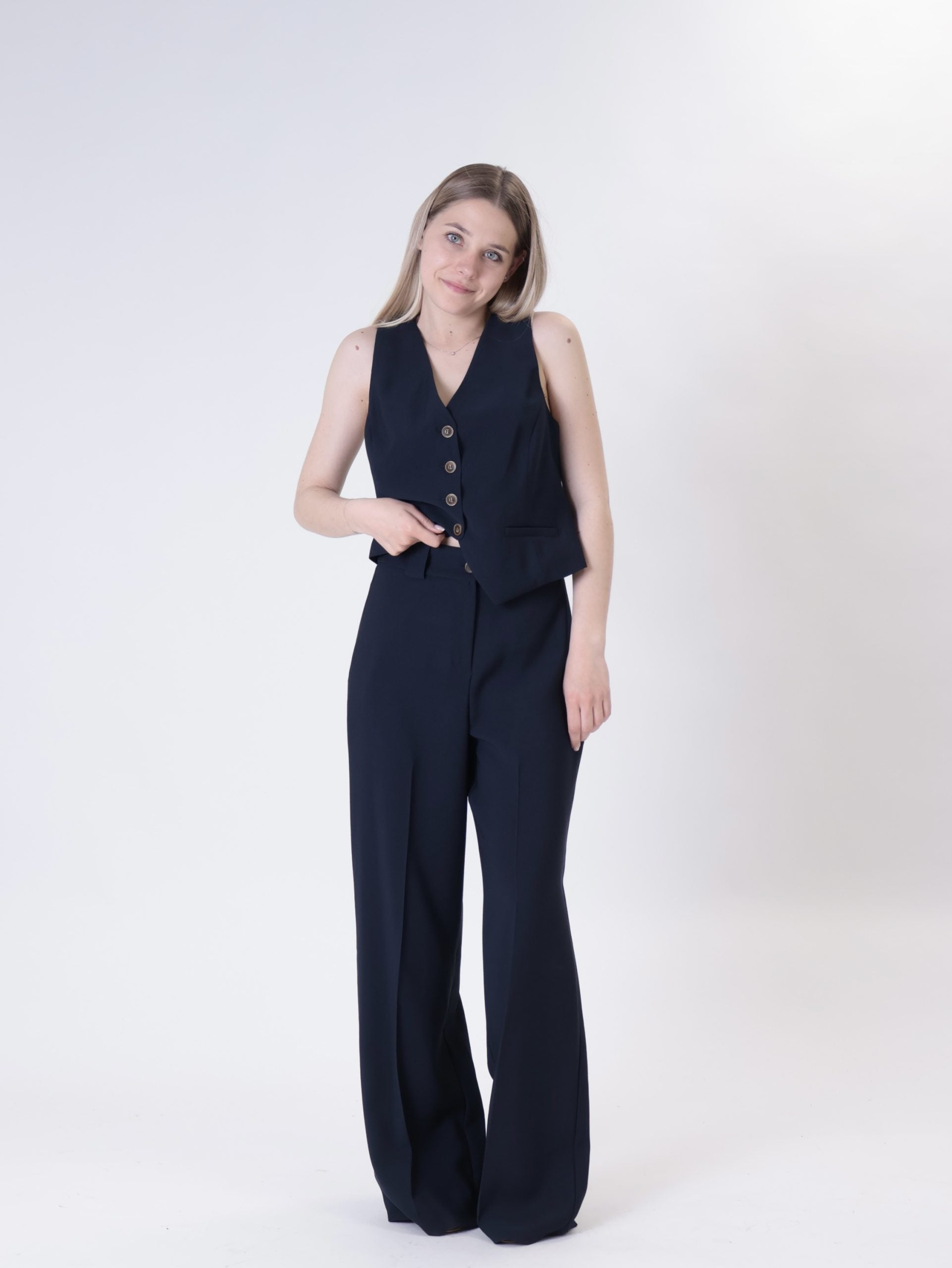 Vest + blue pants set