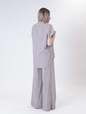 Pinstripe shirt dark brown/white