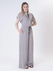 Pantalone mille righe moro/bianco
