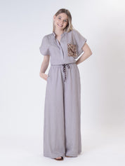 Pinstripe shirt dark brown/white