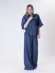 Camicia silvia tasca paillettes nera