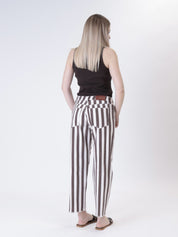 Brown/cream striped jeans