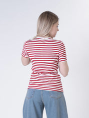T-shirt serafino righe (colori all'interno)