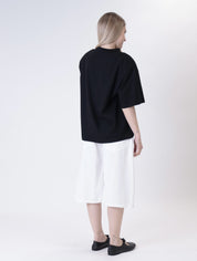T-shirt spalla imbottita nero