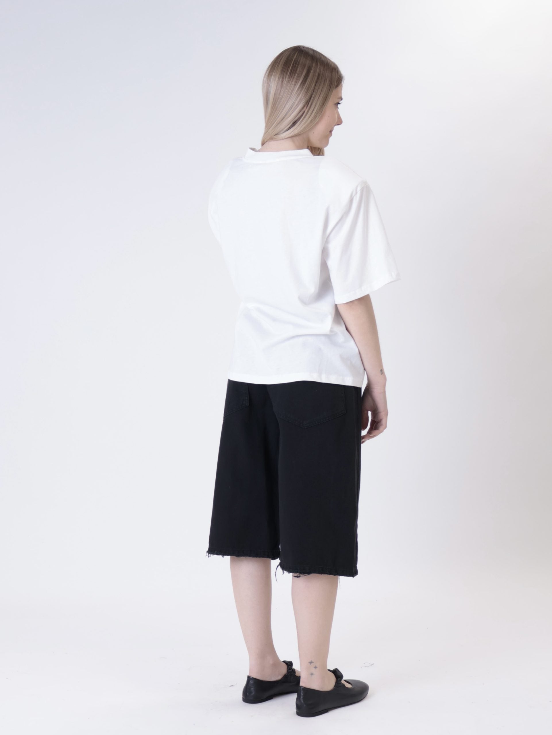 T-shirt spalla imbottita bianco