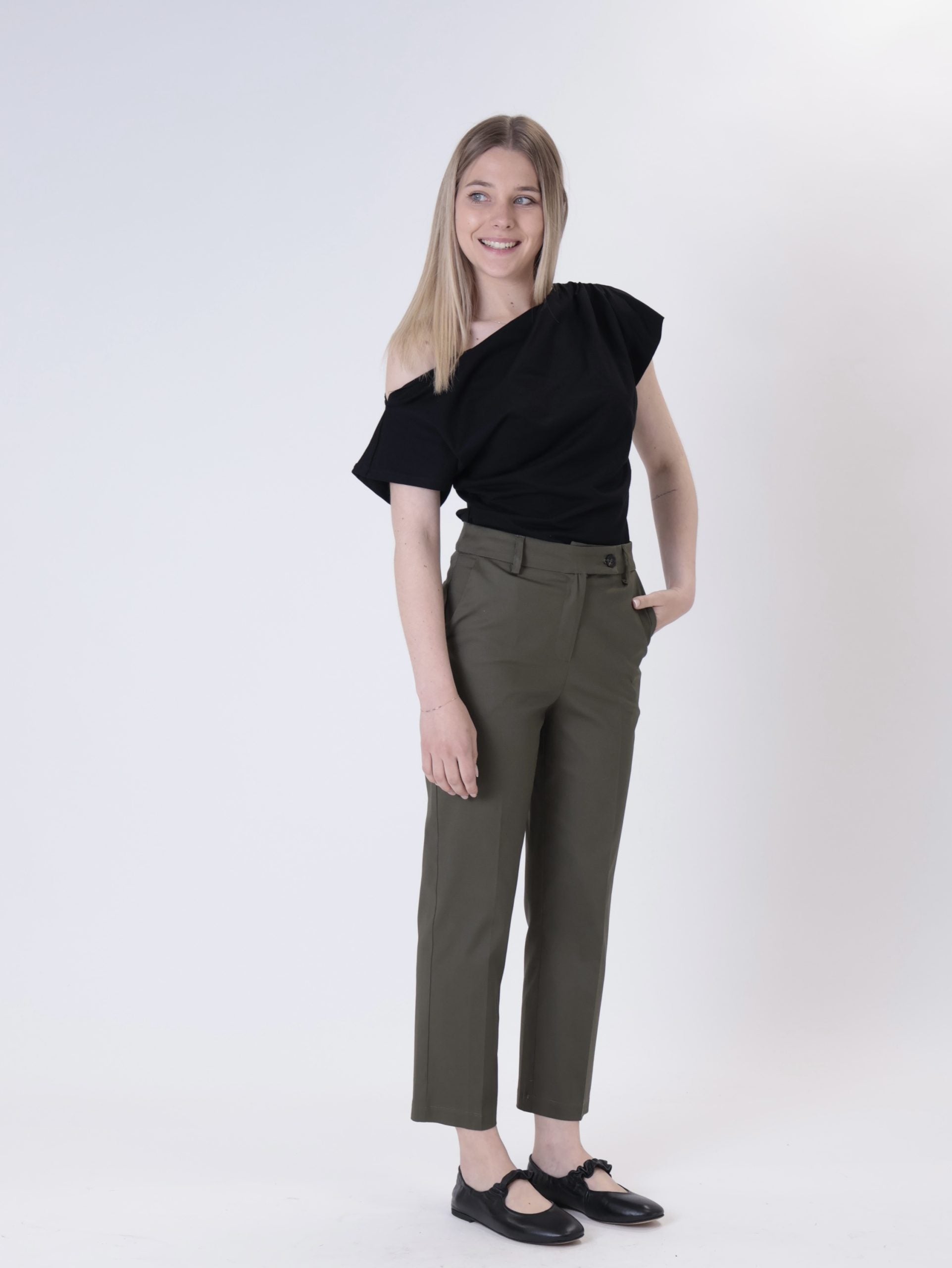 Women's military cigarette trousers