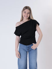 T-shirt assimmetrica nero