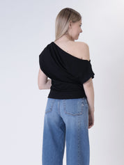 T-shirt assimmetrica nero