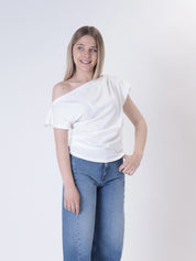 T-shirt assimmetrica bianco