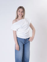 T-shirt assimmetrica bianco