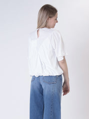 T-shirt arricciata sangallo