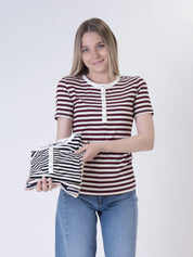 T-shirt bottoni riga (colori all'interno)