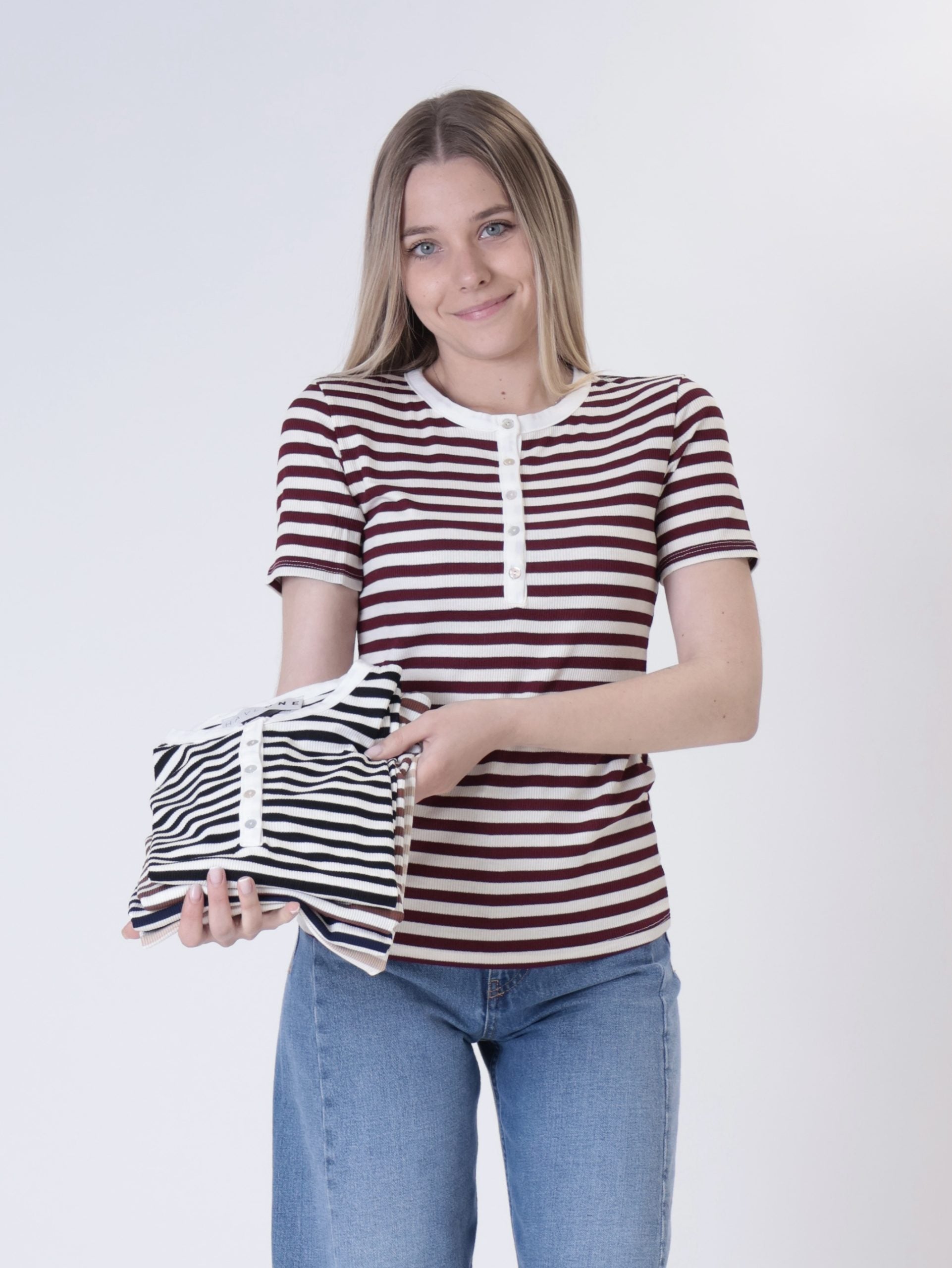 T-shirt bottoni riga (colori all'interno)
