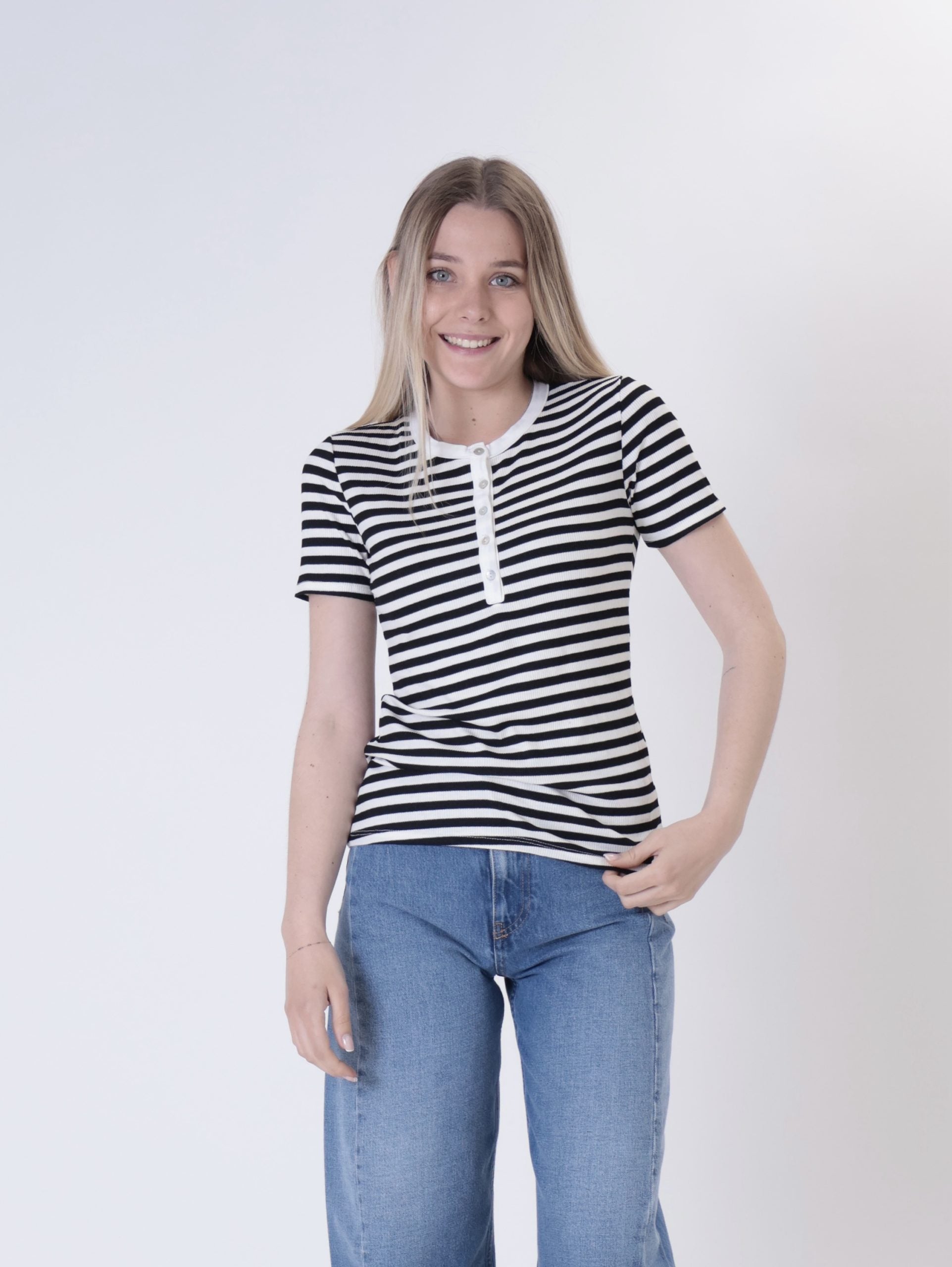 T-shirt bottoni riga (colori all'interno)
