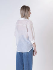 Camicia panna tasca paillettes bianca
