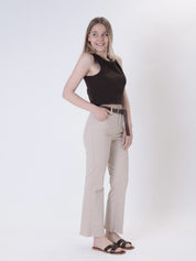 Pantalone trombetta sabbia