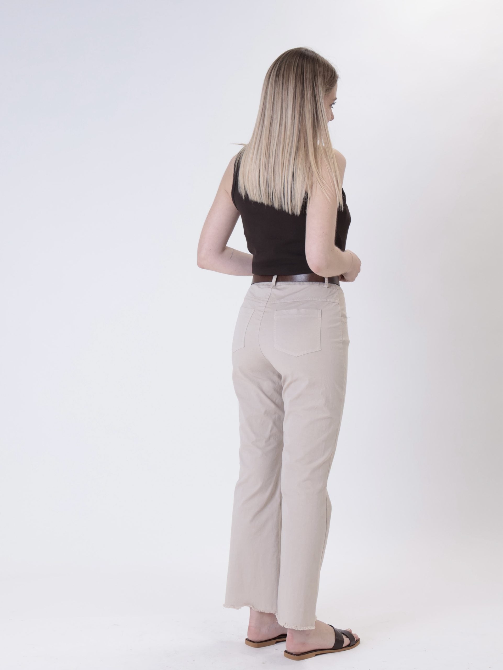 Pantalone trombetta sabbia